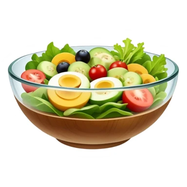 Wood base glass salad bowl sticker