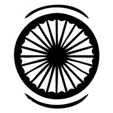 Indian flag with saffron, white, and green horizontal stripes and blue Ashoka Chakra wheel in the center sticker