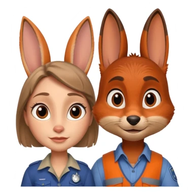 Judy hoopps and nick wilde human  sticker