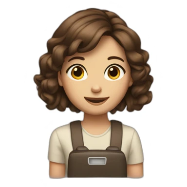 Brown hair girl and like radio sticker