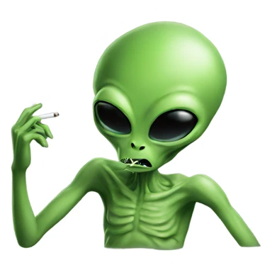 Alien smoking weed sticker