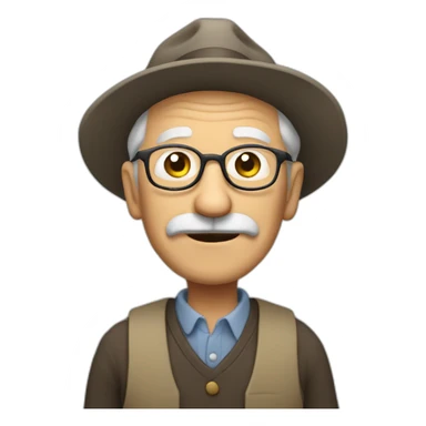 Oldman commenting on a post sticker