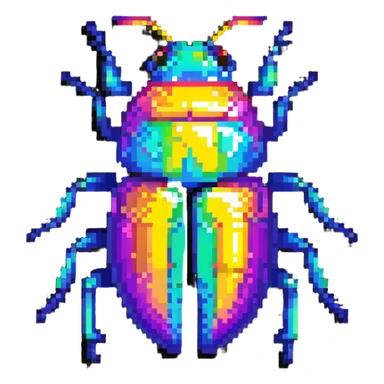 Iridescent beetle with shimmering shell and rainbow colors sticker