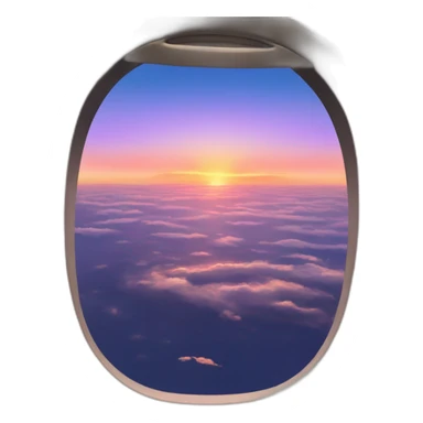 beautiful sunset seen through airplane window sticker