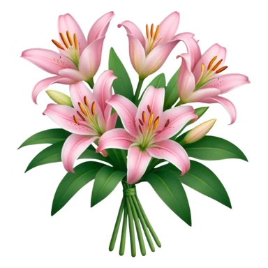 bouquet of baby pink lilies sticker