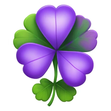 Four leaf purple clover sticker
