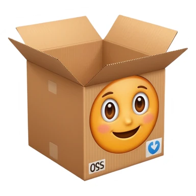 cardboard box with nothing inside sticker