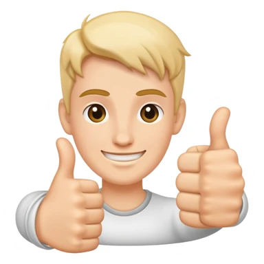 thumbs up with 2 thumbs sticker