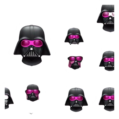 darth vader in pink suit with sunglasses with svaroski sticker