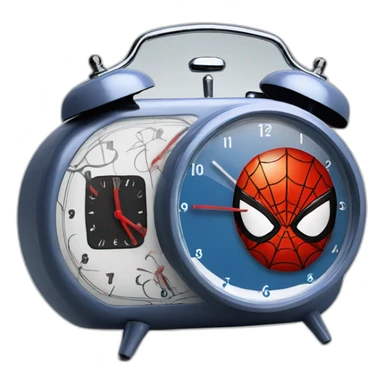 Funny spiderman modern alarm clock sticker