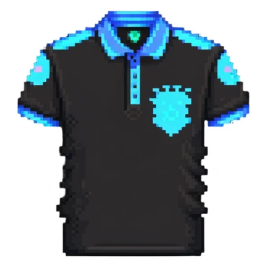 custom polo shirt with artificial intelligence design in pixel art style sticker