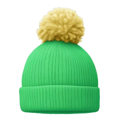 Light green beanie with a Pom Pom on top NO PERSON sticker