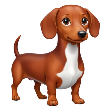 Red dachshund with white patch on its chest sticker