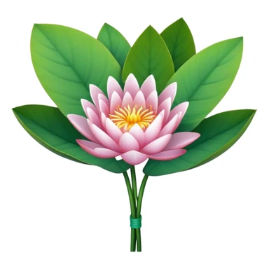 big bouquet Water Lily, stem, leaf sticker