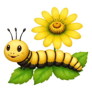 
caterpillar on flower sticker