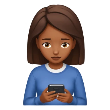 African American girl looking down at her phone sticker