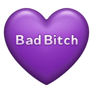 purple Bad bitch words written inside heart sticker