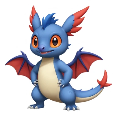 Cute adorable Stitch-Salandit-Noibat-Zangoose-fusion, full body sticker