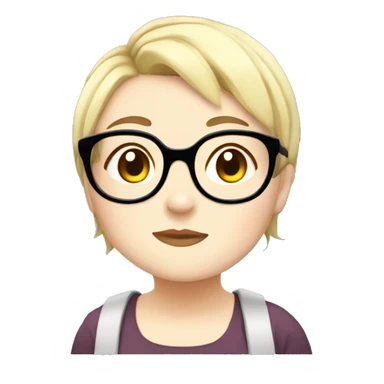 Chubby anime girl with glasses and short blonde hair sticker