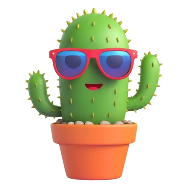 cheerful cactus with sunglasses sticker