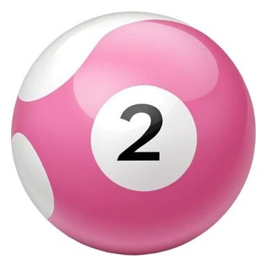 pink billiard ball with the number 23 inside a white circle sticker