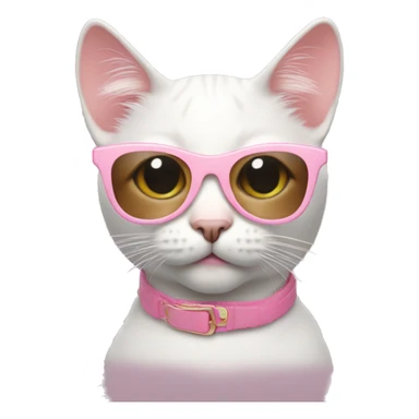 Cat with pastel pink sunglasses sticker