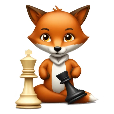 Fox playing chess sticker