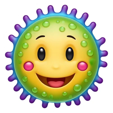 Happy bacteria emoji sticker