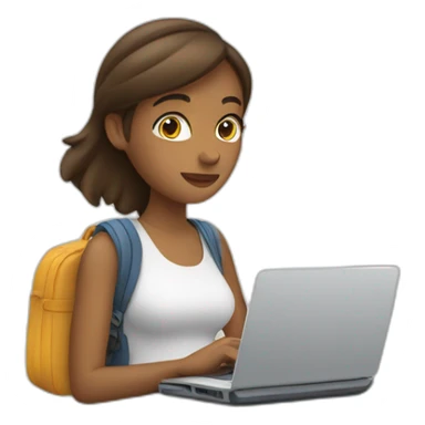 Une femme en train de voyage sticker