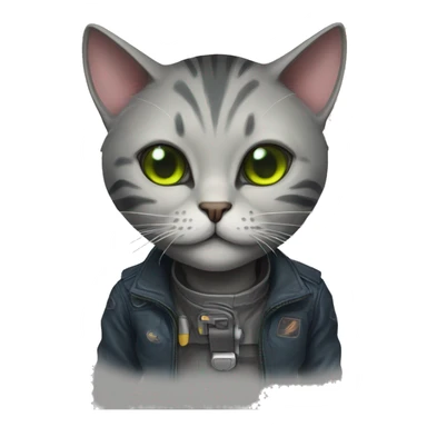 a filine cat mixed with xeno alien sticker