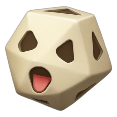 D20 dice with dog ears sticker