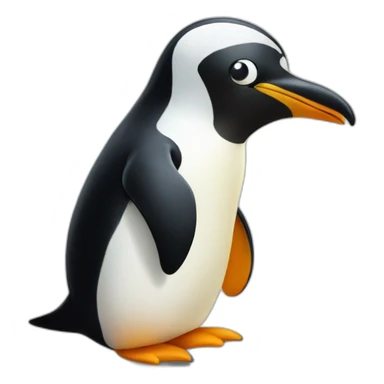 Crazy penguin studing sticker
