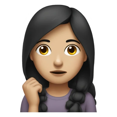 a tired and sleepy dark haired girl sticker