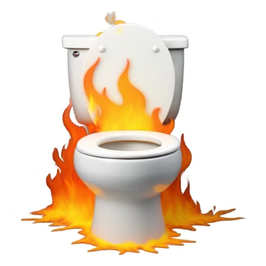 Toilet on fire sticker