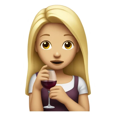 Crying blonde girl with wine glass sticker