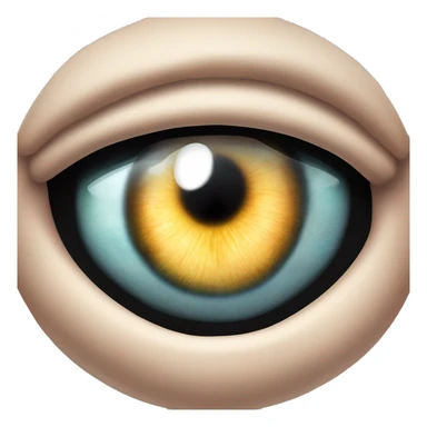 closeup of the eye of soos from gravity falls with a fisheye lens sticker