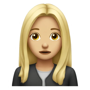 sad blonde girl sticker