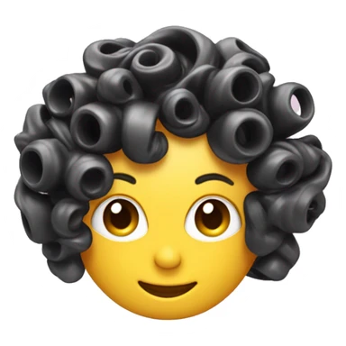 a plastic curler for hair on desk sticker