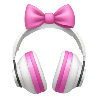 White headphones with pink bows sticker