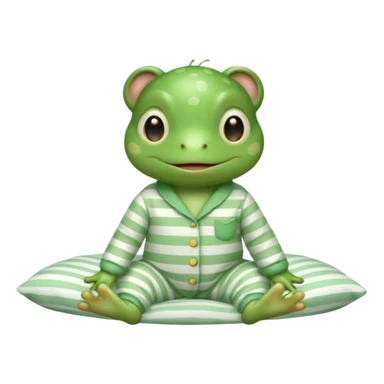 cute baby frog on bed pijama sticker