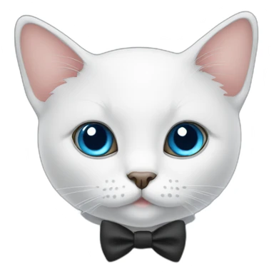 Cat with big cute eyes and blue bow tie sticker