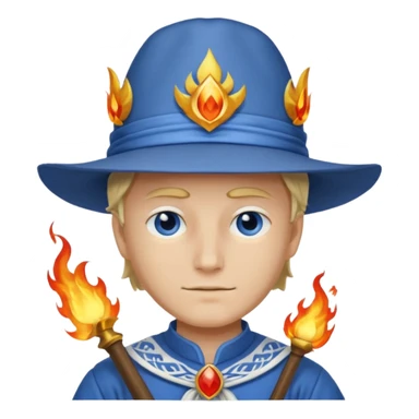 Sabo l'empereur des flammes avec un chapeau blanc et une chemise bleu de one piece sticker