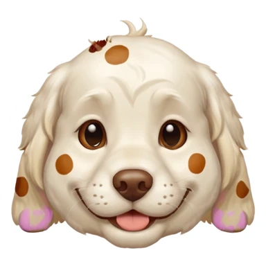 blond chłopak z clumber spanielem, który ma brązowe plamki na oczach sticker