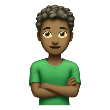 Green tshirt smart boy sticker