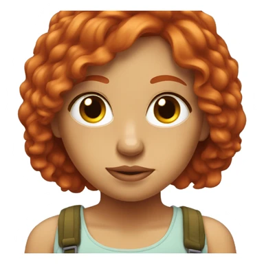 red haired médium skinned resting girl sticker