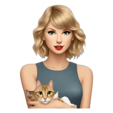 Taylor swift with a cat sticker