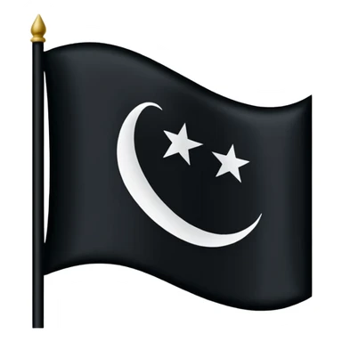 His flag was black with the Arabic writing 'لا اله الا الله' in white on it. sticker