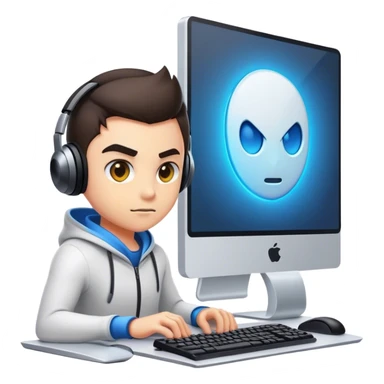 e-sportler on the computer sticker