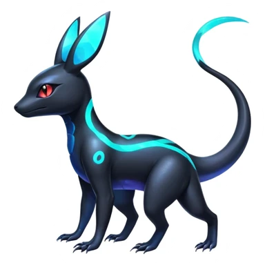 Colorful Neon Exotic Salandit-Aurorus-Umbreon-Fakémon-hybrid-creature (full body)  sticker