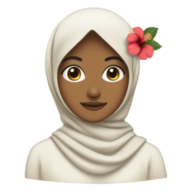 Hijabi with one hibiscus flower on her head sticker